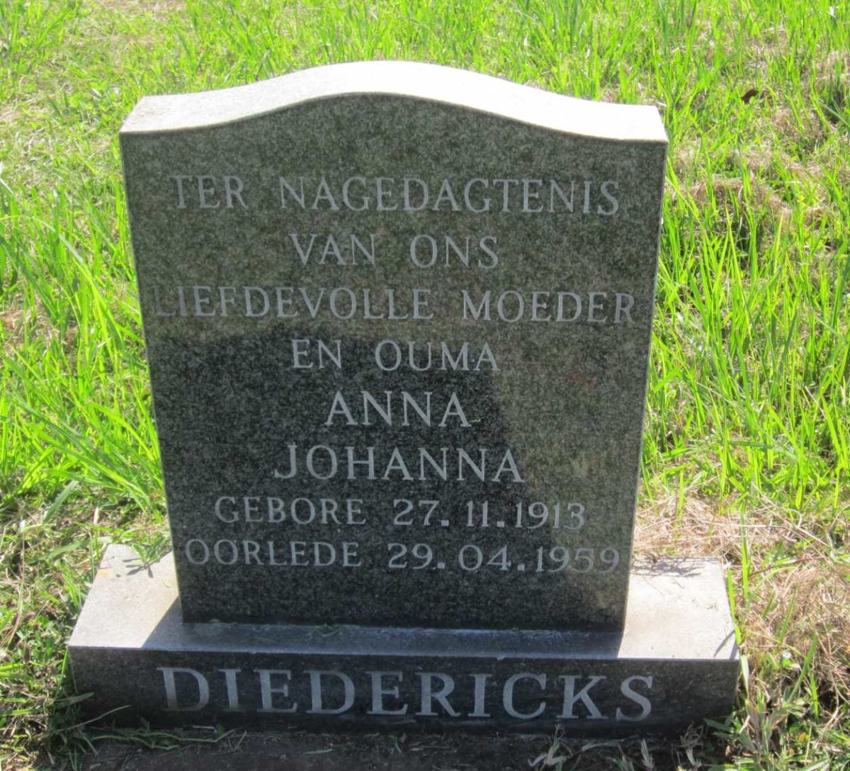 DIEDERICKS Anna Johanna 1913-1959
