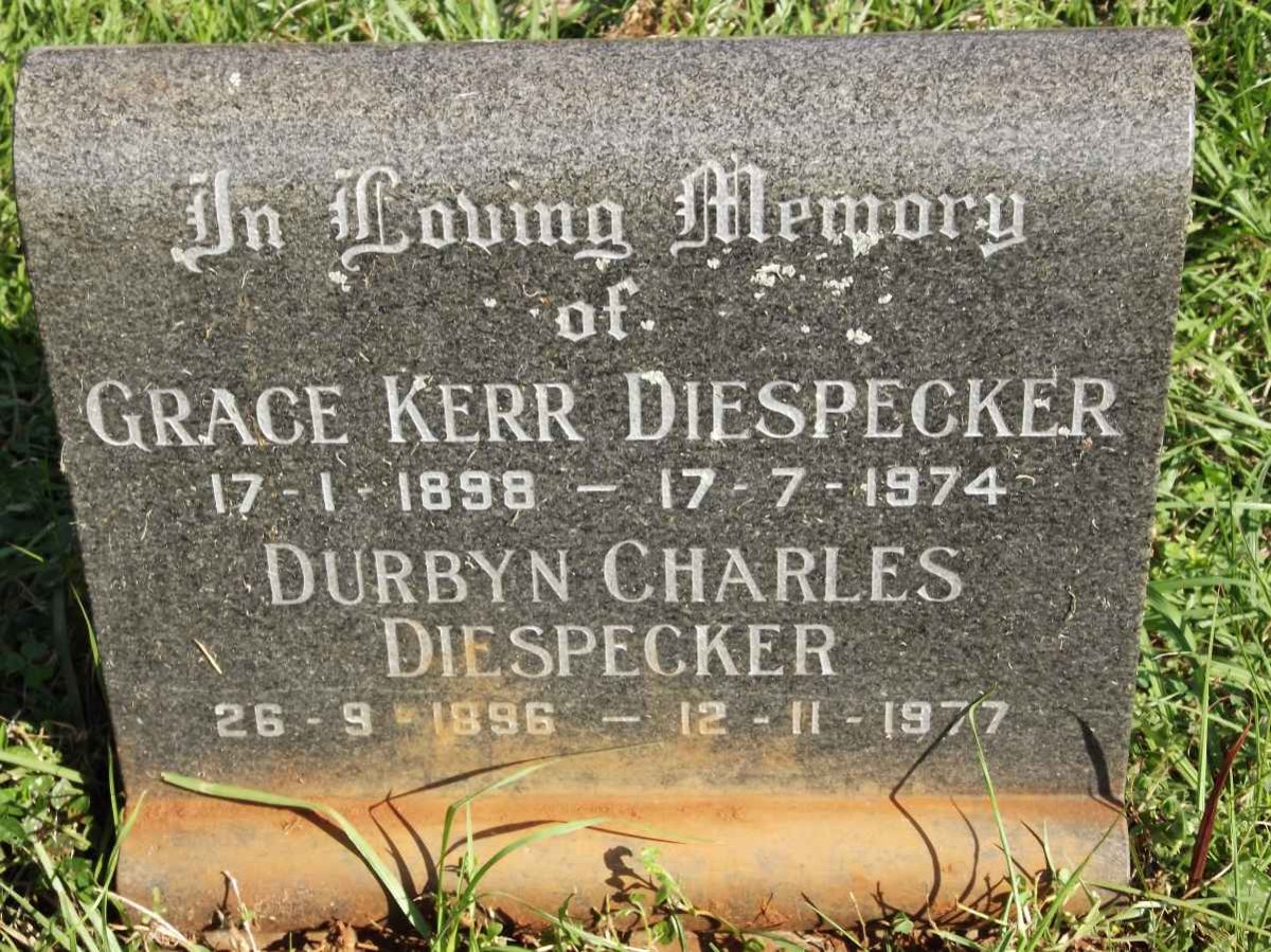 DIESPECKER Durbyn Charles 1896-1977 &amp; Grace Kerr 1898-1974