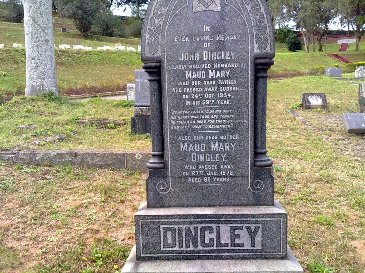 DINGLEY John -1934 &amp; Maud Mary -1972 