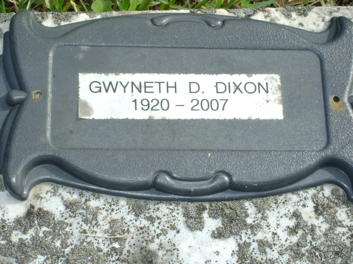 DIXON Gwyneth D. 1920-2007