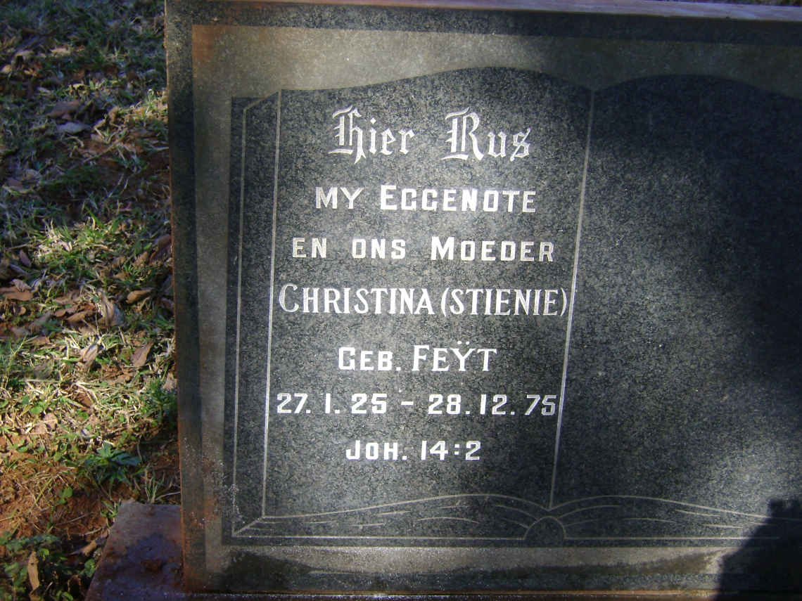 DIPPENAAR Christina nee FEŸT 1925-1975