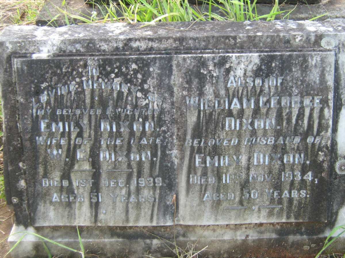 DIXON William George -1934 &amp; Emily -1939