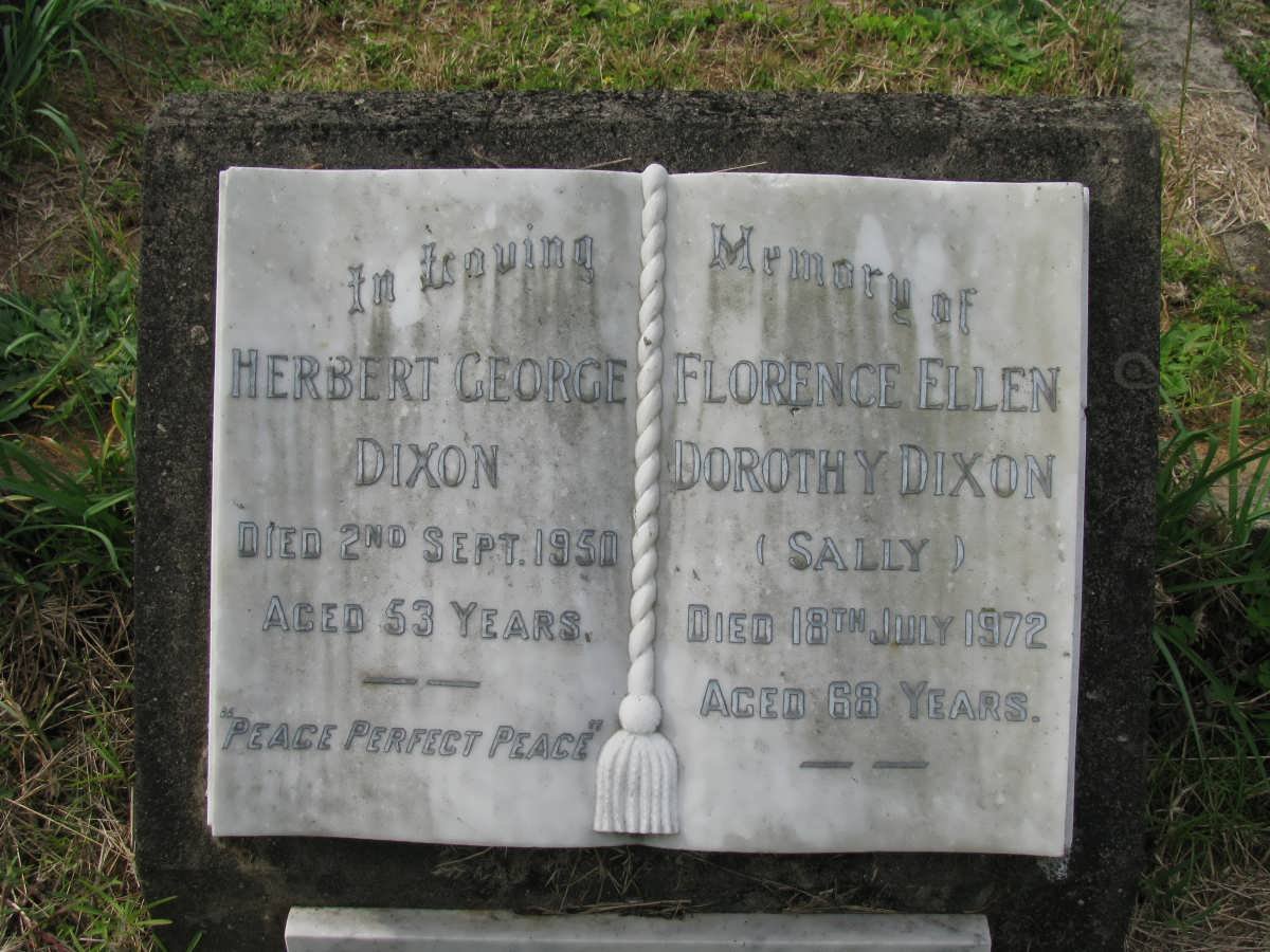 DIXON Herbert George -1950 &amp; Florence Ellen Dorothy -1972