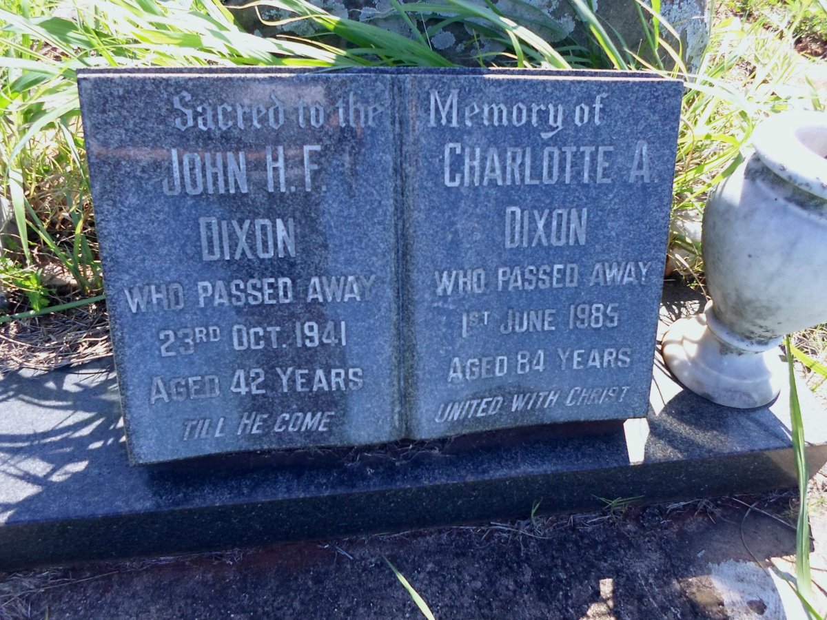DIXON John H.F.-1941 &amp; Charlotte A. -1985