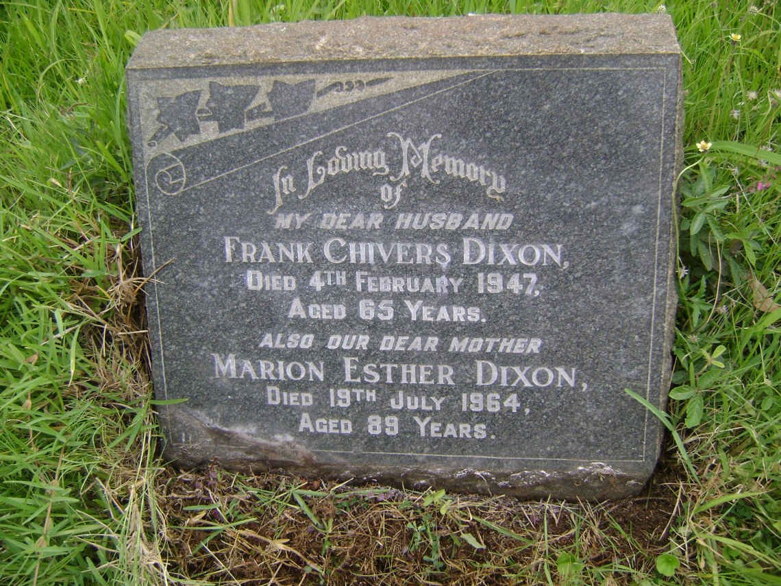 DIXON Frank Chivers -1947 &amp; Marion Esther -1964
