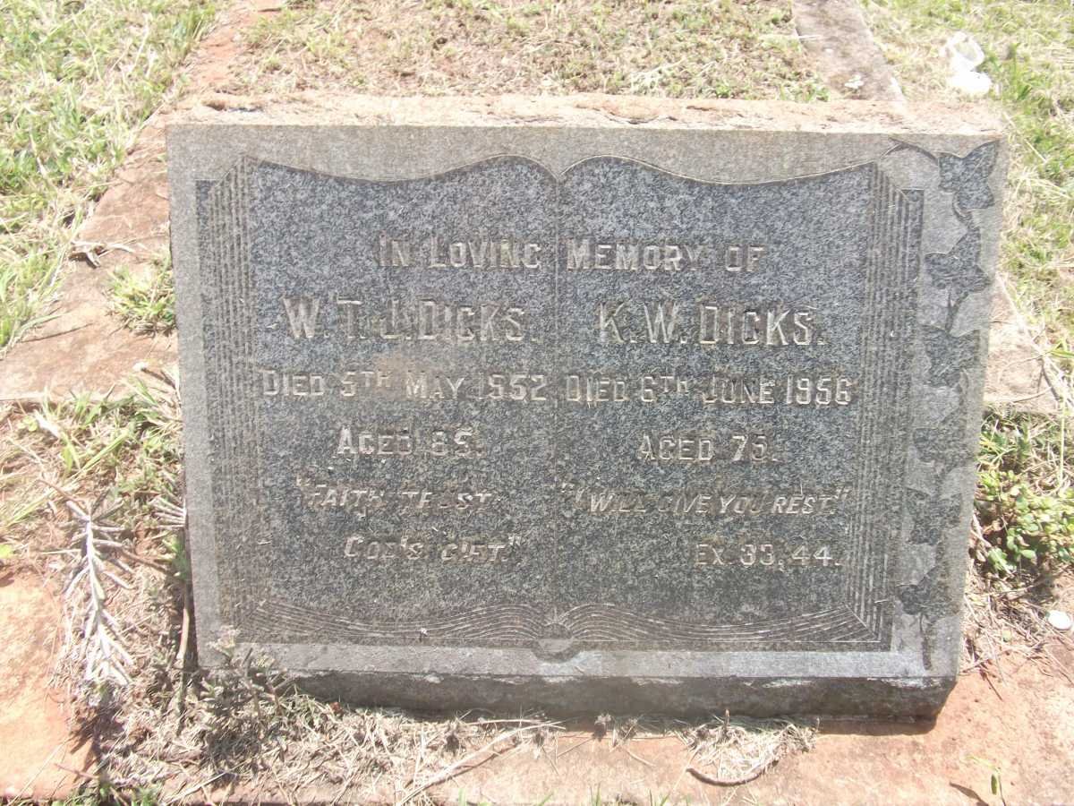 DICKS W.T.J. -1952 &amp; K.W. -1956