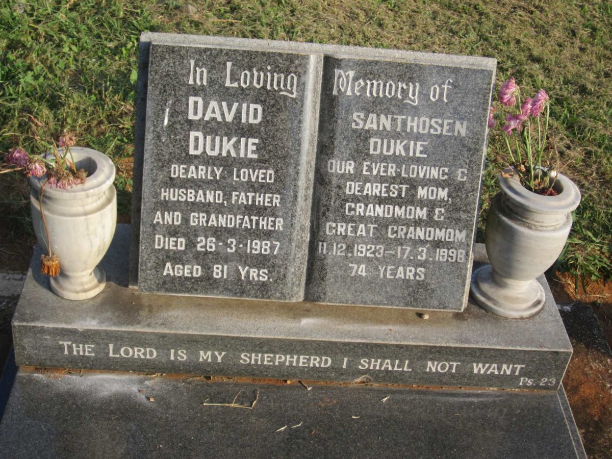 DUKIE David -1987 &amp; Santhosen 1923-1998