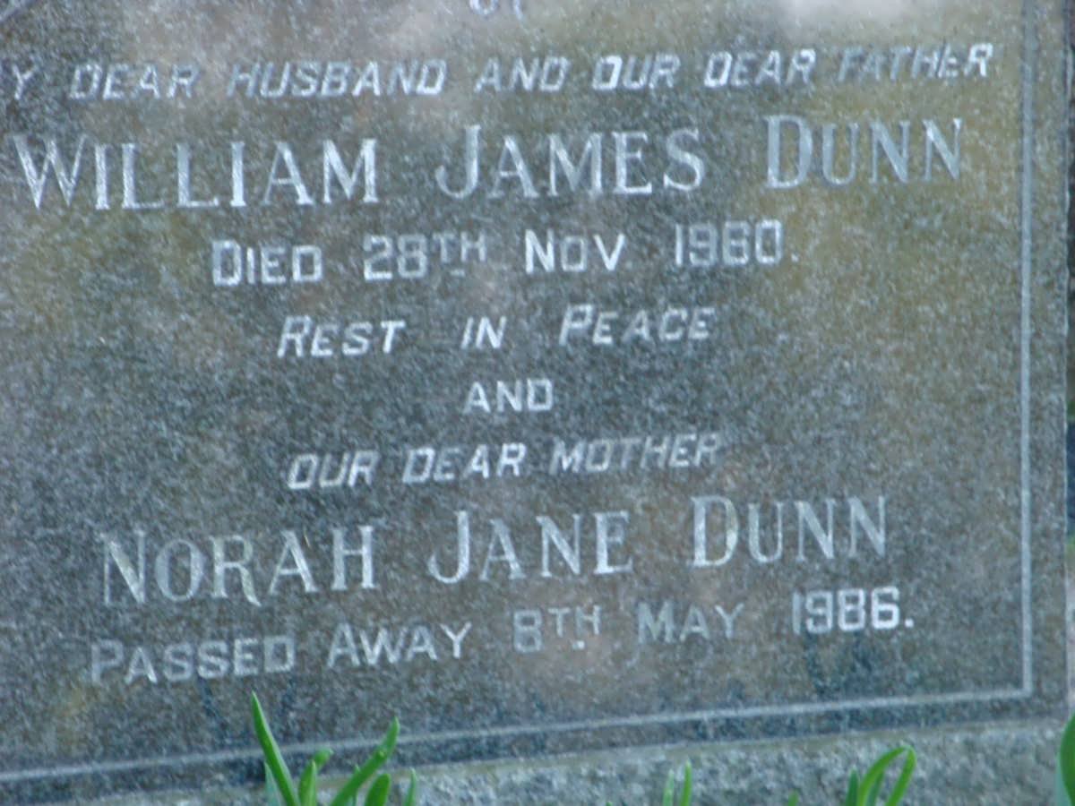 DUNN William James -1960 &amp; Norah Jane -1986