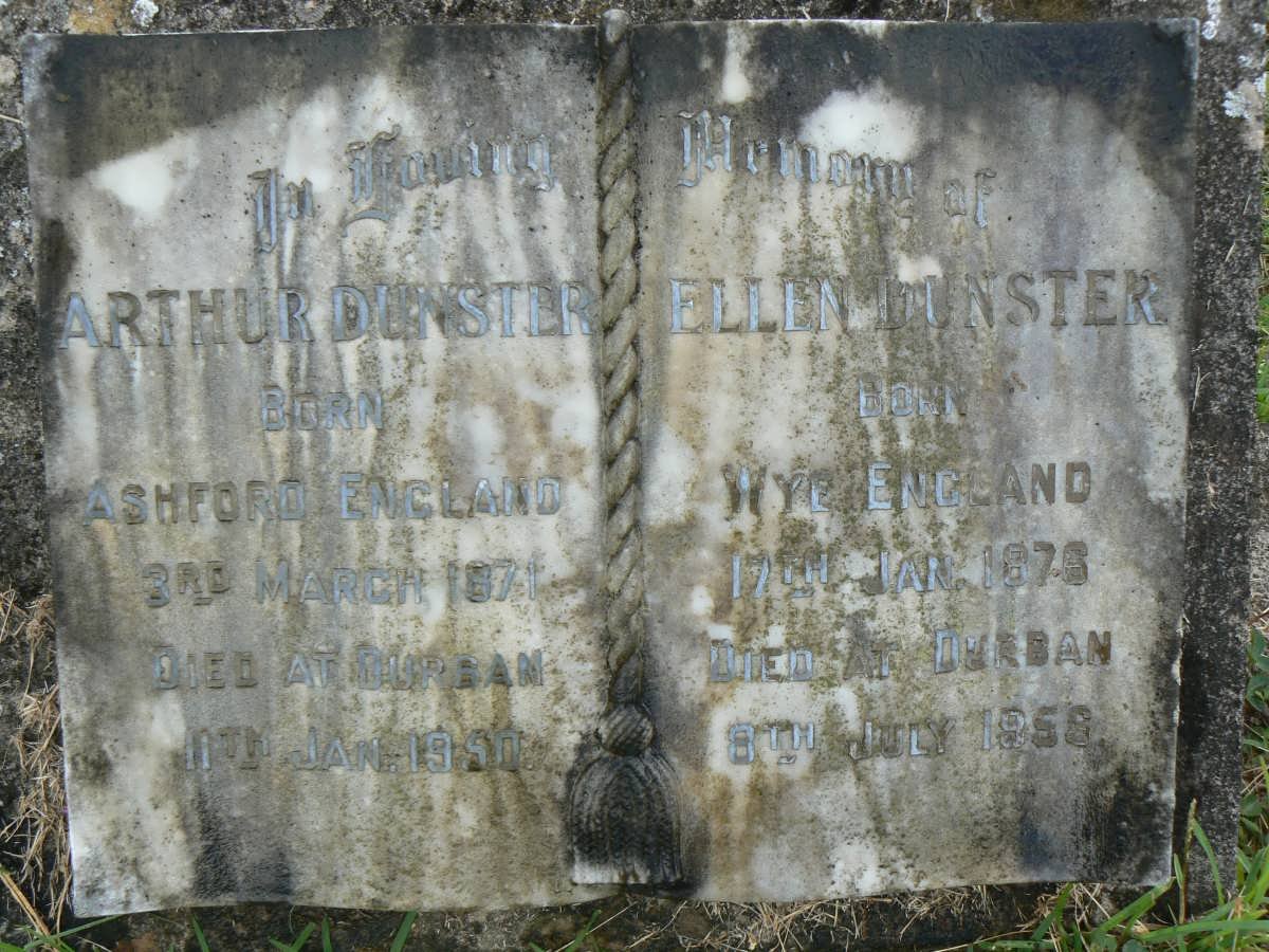 DUNSTER Arthur 1871-1950 &amp; Ellen 1876-1956