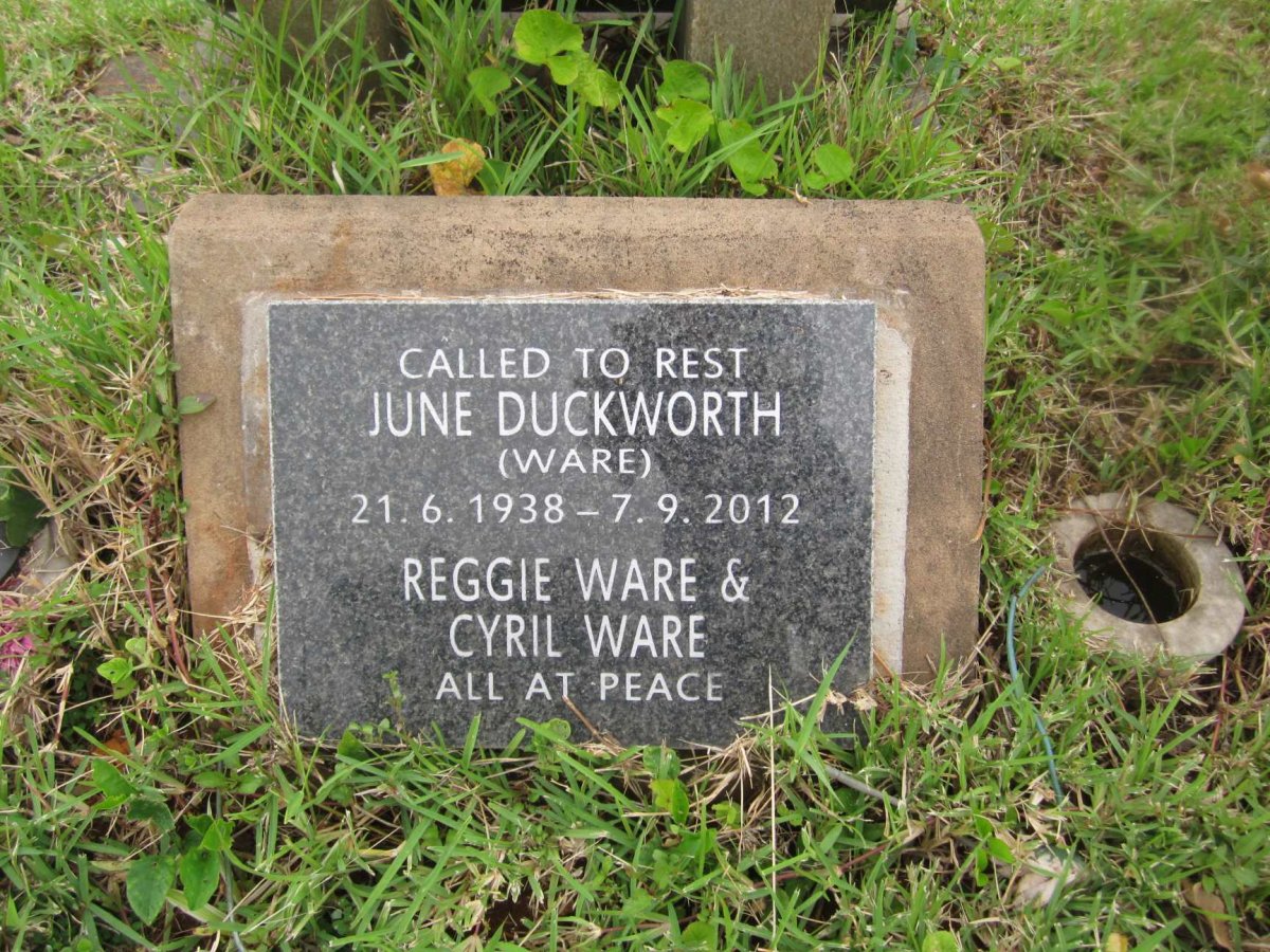 DUCKWORTH June nee WARE 1938-2012