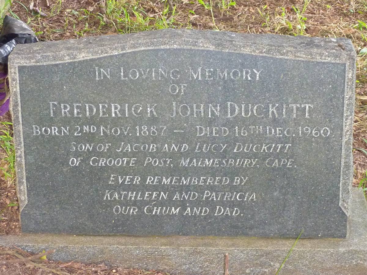DUCKITT Frederick John 1887-1960