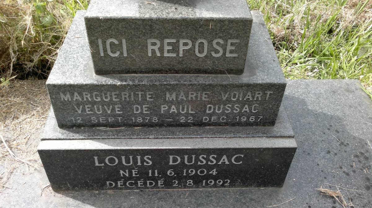 DUSSAC Marguerite Marie Voiart Veuve De Paul 1878-1967 :: DUSSAC Louis 1904-1992