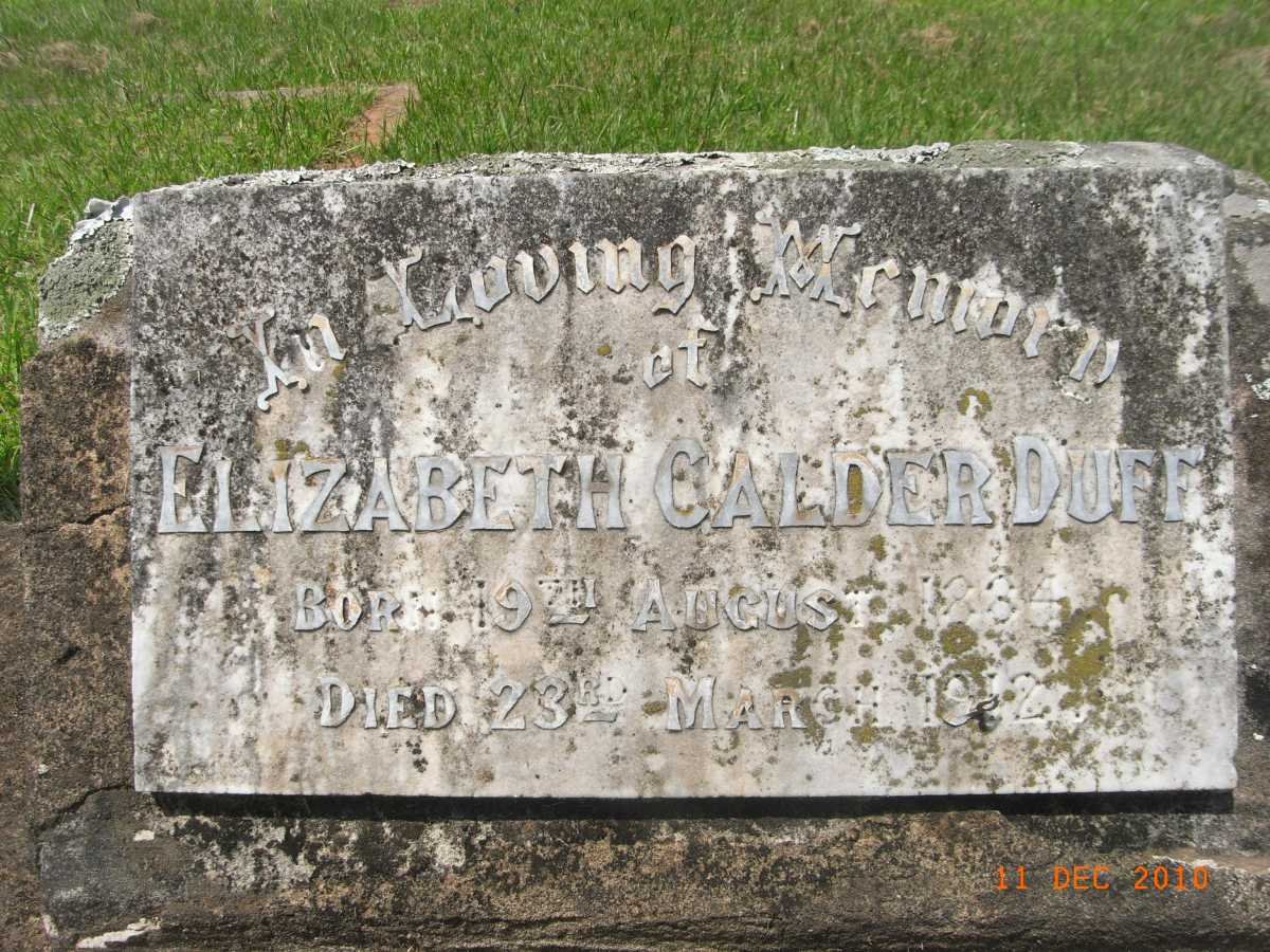 DUFF Elizabeth  nee Calder 1884-1912