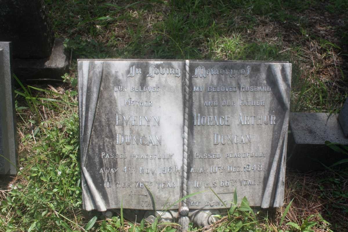 DUNCAN Horace Arthur -1948 &amp; Evelyn -1960