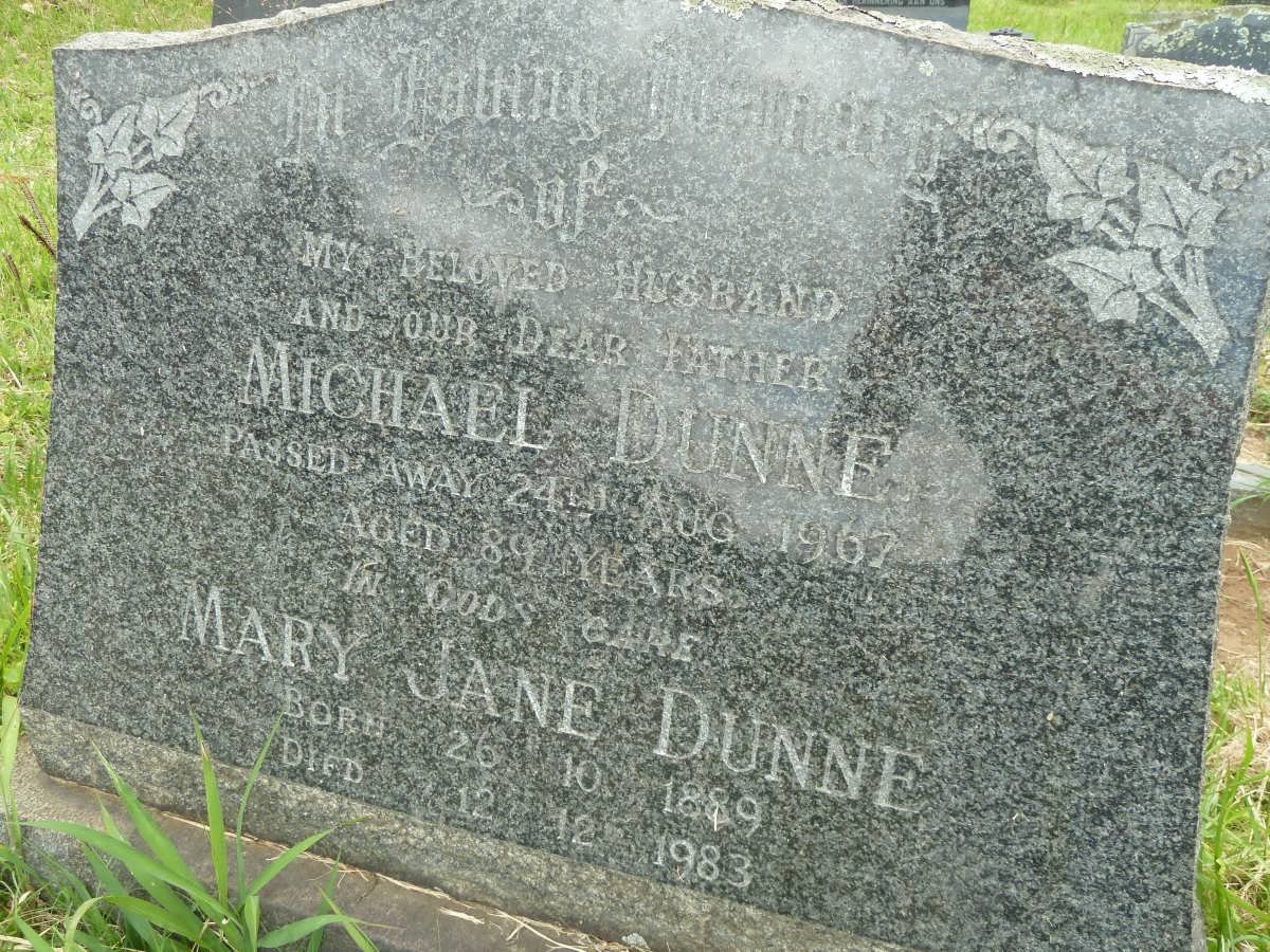 DUNNE Michael 1878-1967 &amp; Mary Jane 1889-1983