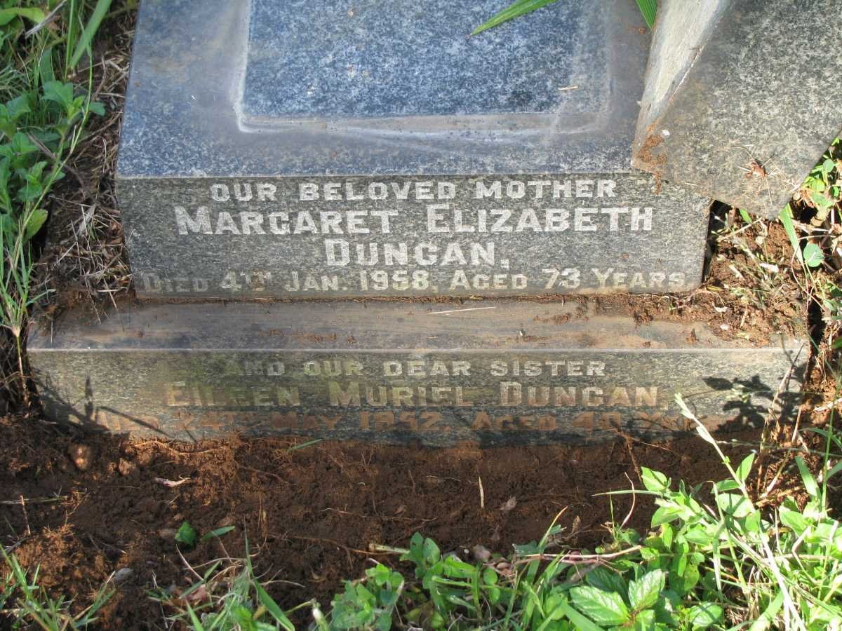 DUNCAN Margaret Elizabeth -1958 :: DUNCAN Eileen Muriel -1952