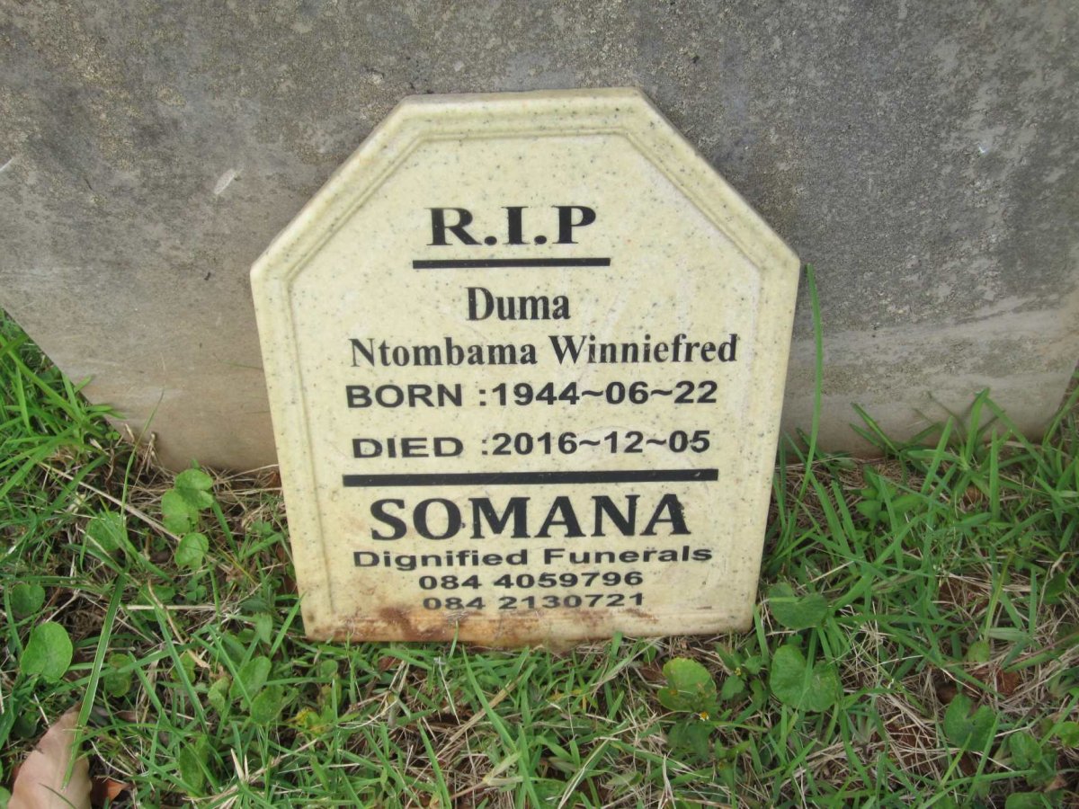 DUMA Ntombama Winniefred 1944-2016