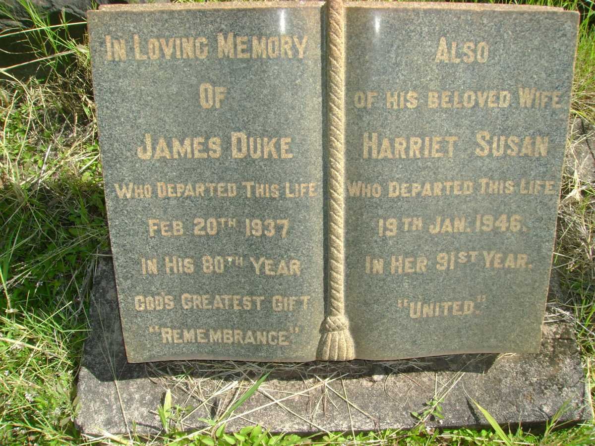 DUKE James -1937 &amp; Harriet Susan -1946