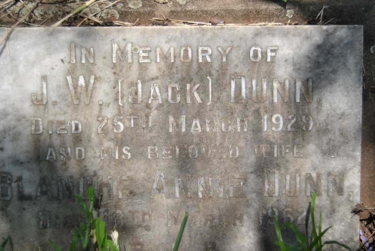 DUNN J.W. -1929 &amp; Blanche Annie -1962