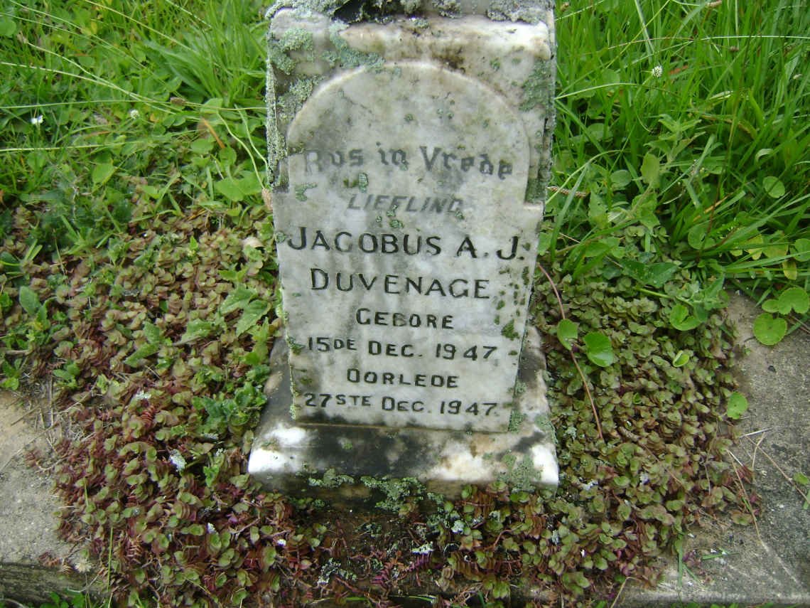 DUVENHAGE Jacobus A.J. 1947-1947
