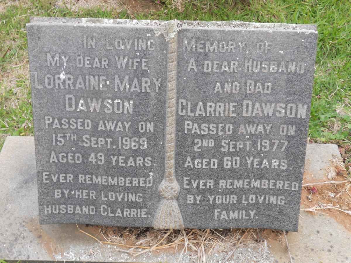 DAWSON Clarrie -1977 &amp; Lorraine Mary -1969