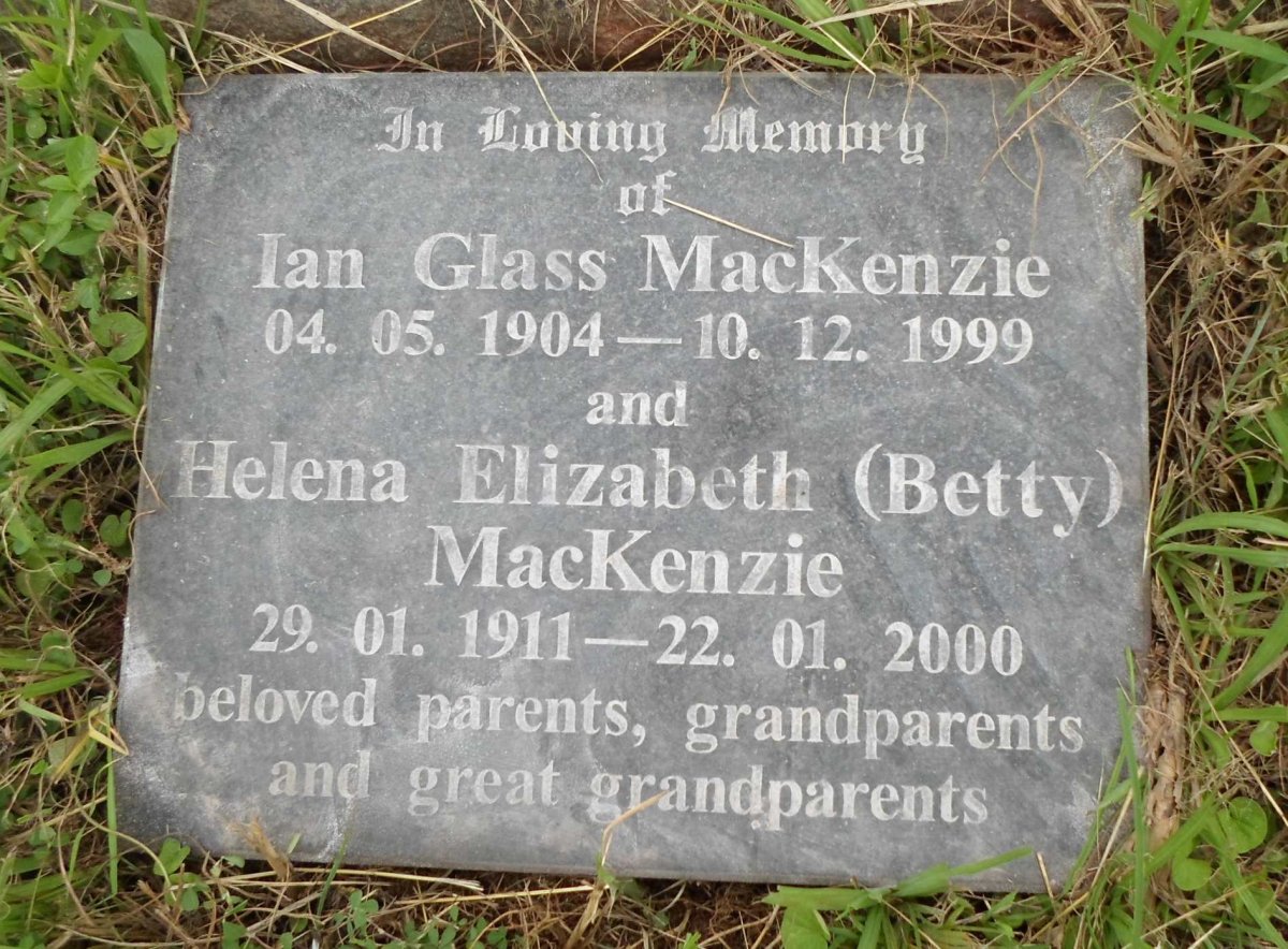 DARK Hedley -1943 &amp; Marion -1976 :: MACKENZIE Ian Glass 1904-1999 &amp; Helena Elizabeth 1911-2000