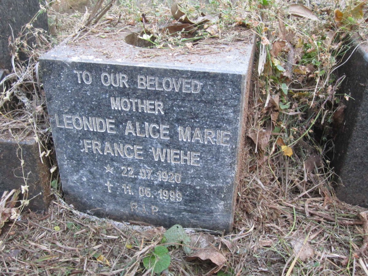 WIEHE Leonide Alice Marie France 1920-1999