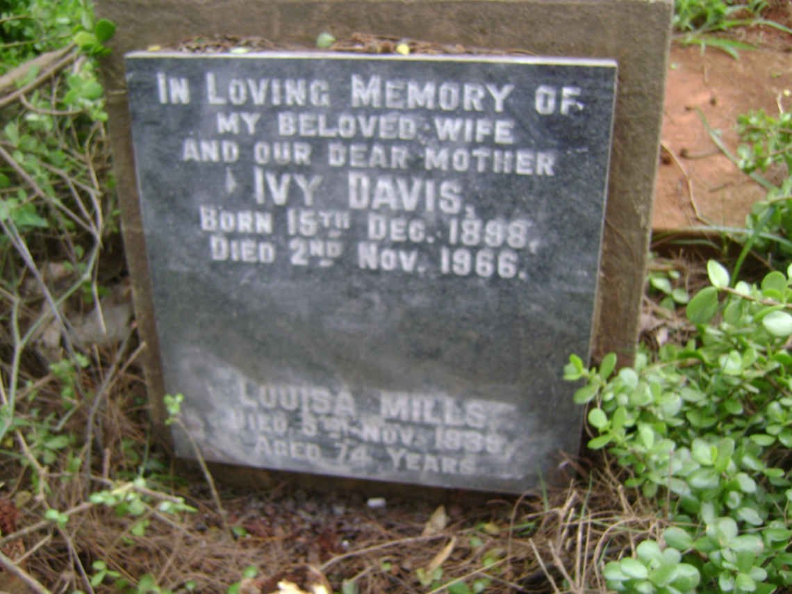 DAVIS Ivy 1898-1966 :: MILLS Louisa -1939
