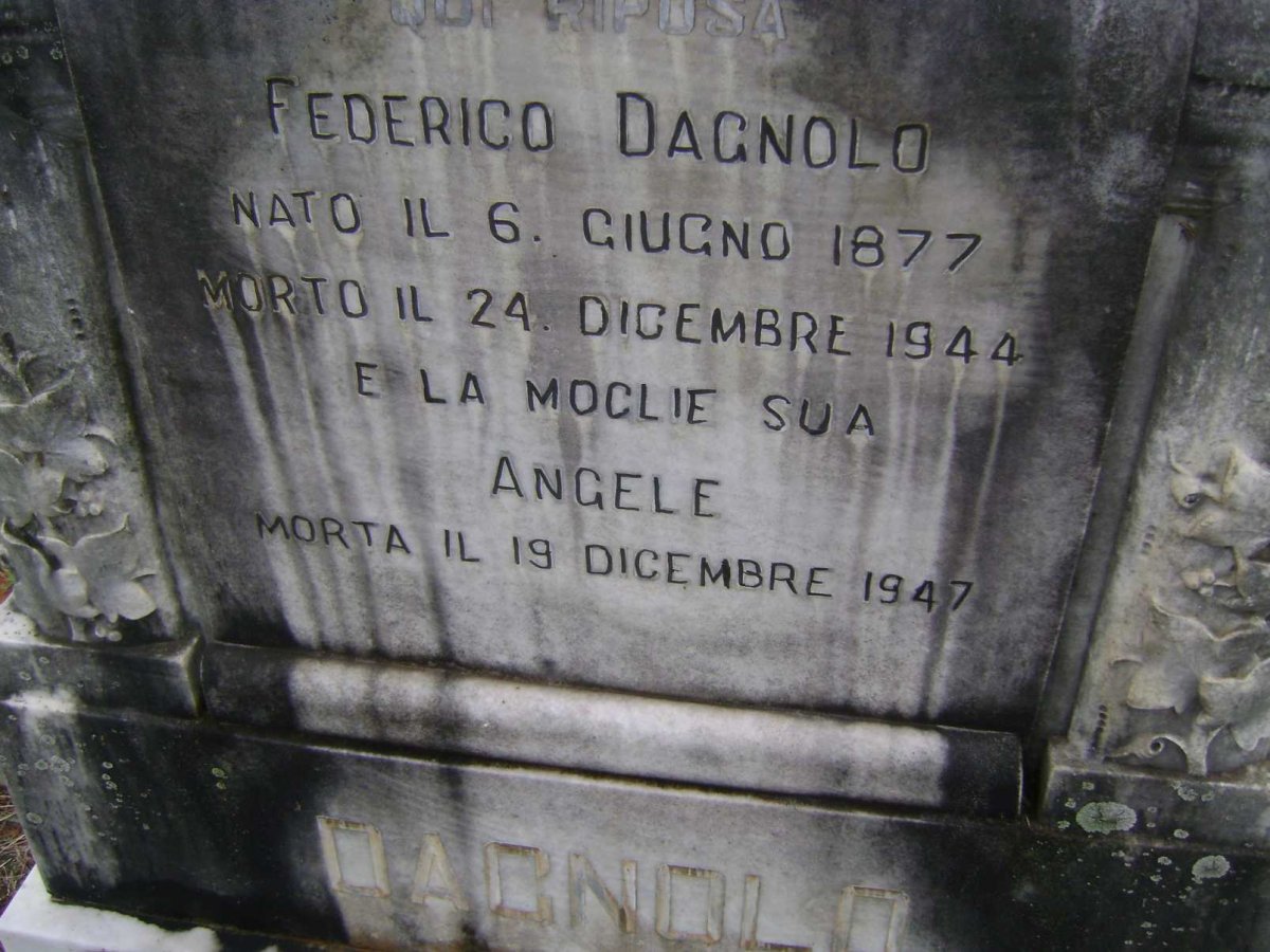DAGNOLO Federico 1877-1944 &amp; Angele -1947