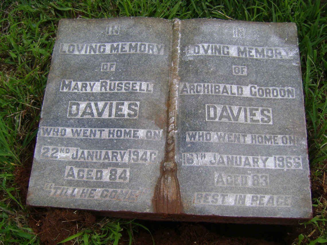 DAVIES Archibald Gordon -1965 &amp; Mary Russell -1940