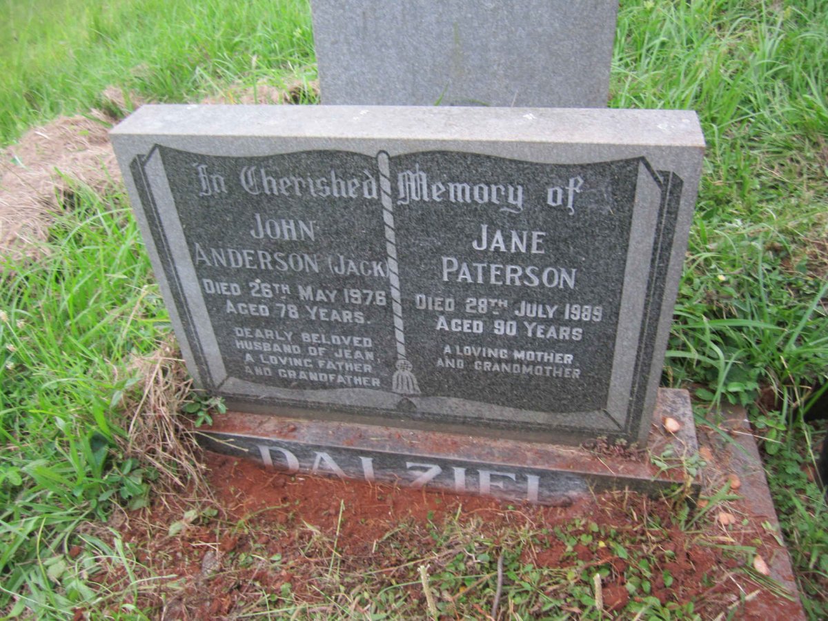 DALZIEL John Anderson -1976 :: PATERSON Jane -1989