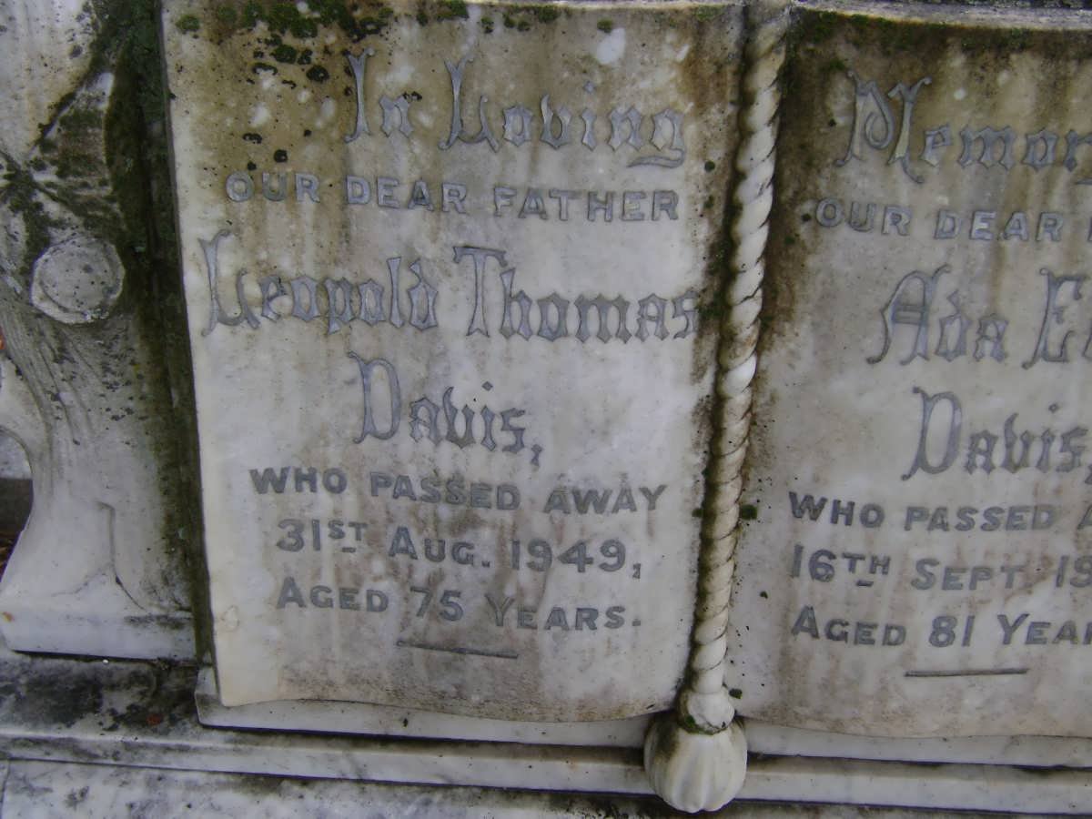 DAVIS Leopold Thomas -1949 &amp; Ada Eliza -1949