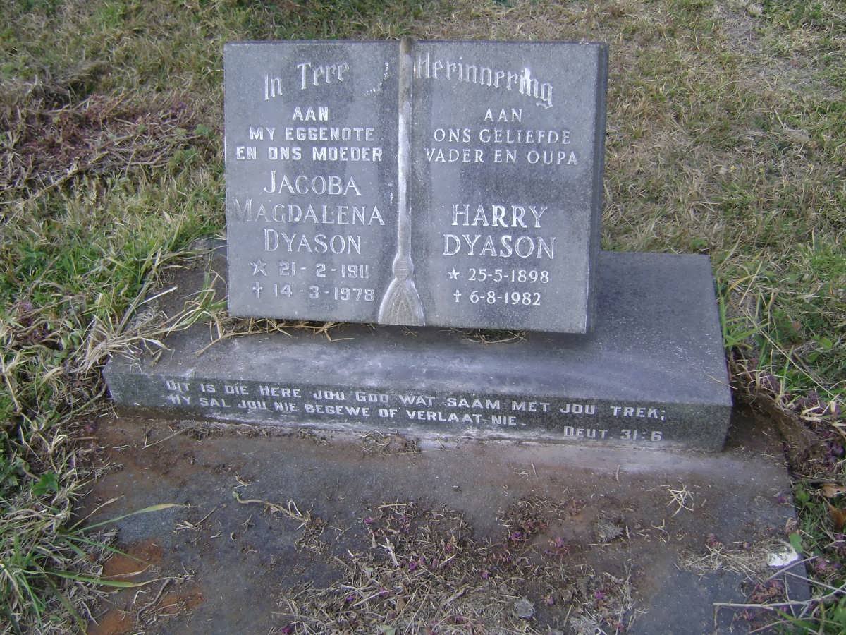 DYASON Harry 1898-1982 &amp; Jacoba Magdalena 1911-1978