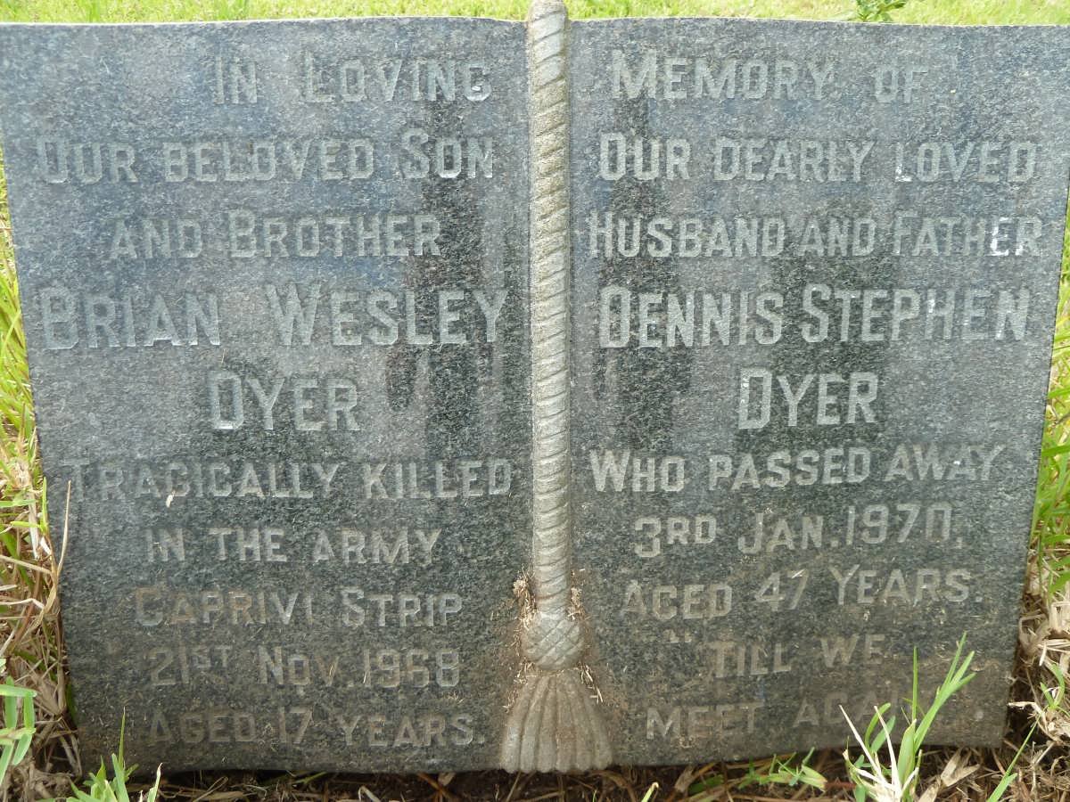 DYER Brian Wesley -1968 :: DYER Dennis Steven 1923-1970