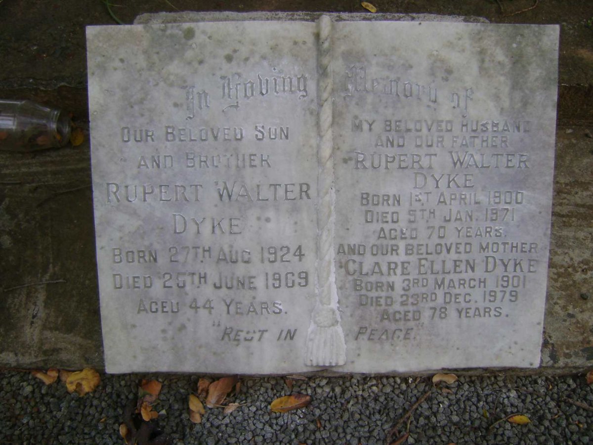 DYKE Rupert Walter 1900-1971 &amp; Clara Ellen 1901-1979 :: DYKE Rupert Walter 1924-1969