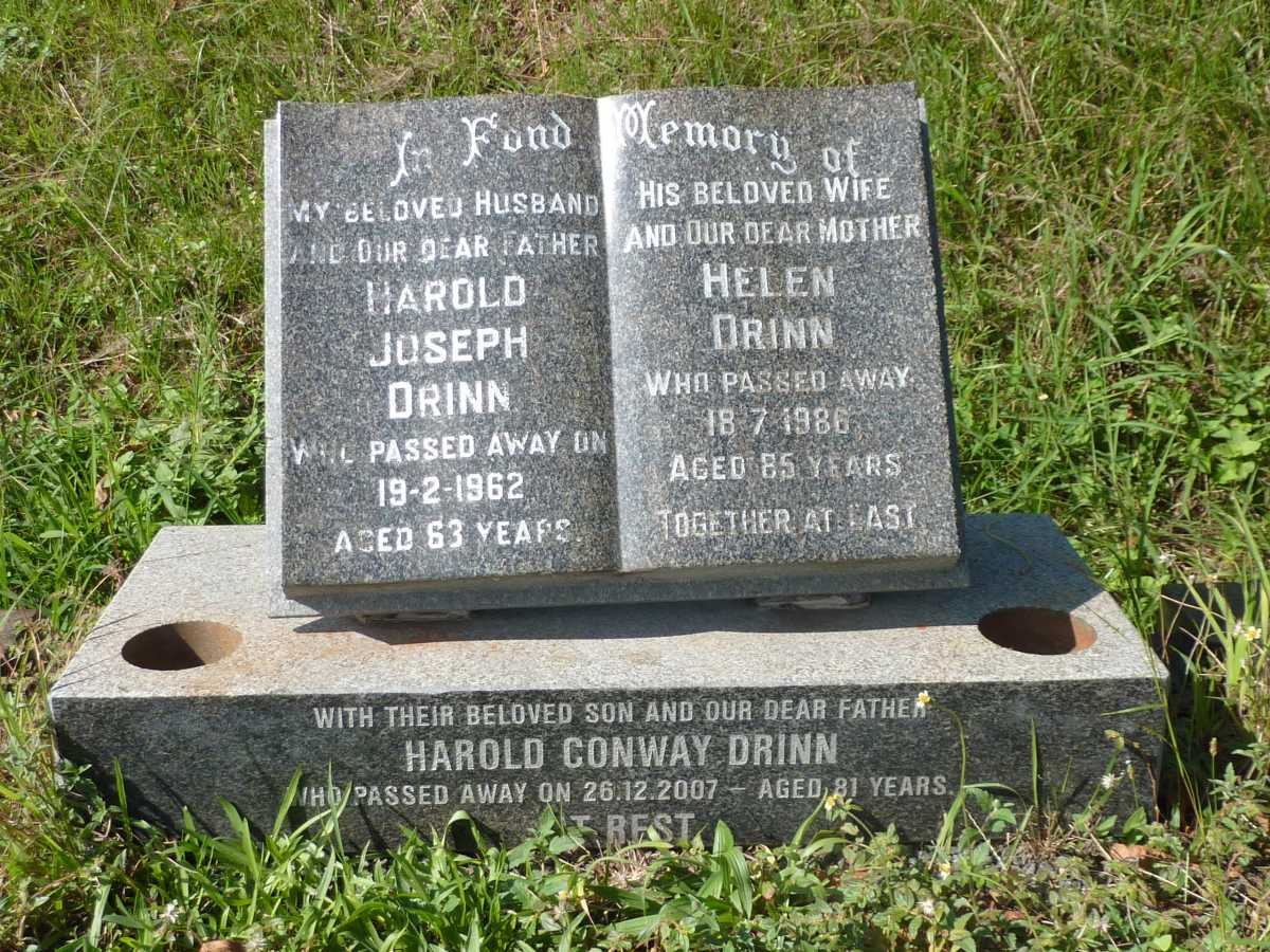 DRINN Harold Joseph -1962 &amp; Helen -1986 :: DRINN Harold Conway 2007