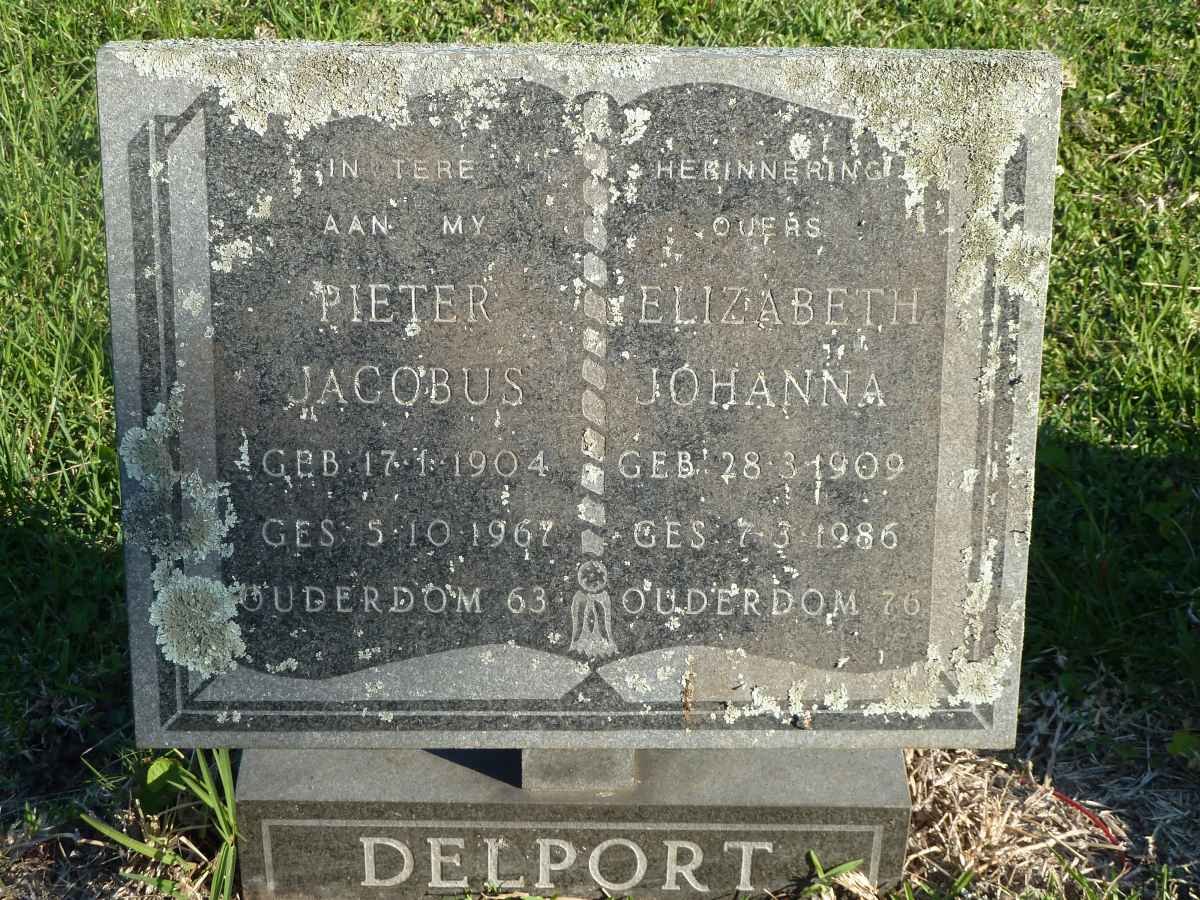 DELPORT Pieter Jacobus 1904-1967 &amp; Elizabeth Johanna 1909-1986