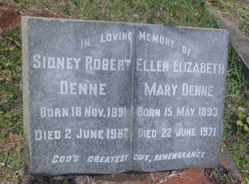 DENNE Sidney Robert 1891-1962 &amp; Ellen Elizabeth Mary 1893-1971