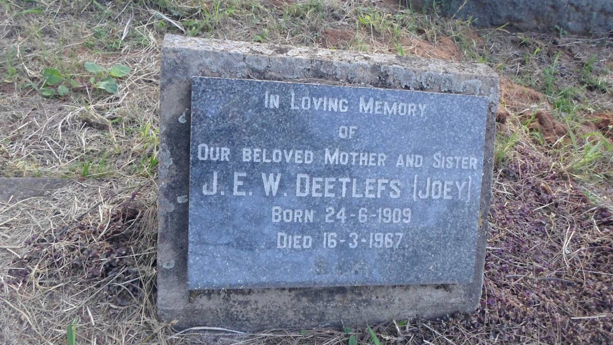 DEETLEFS J.E.W. 1909-1967