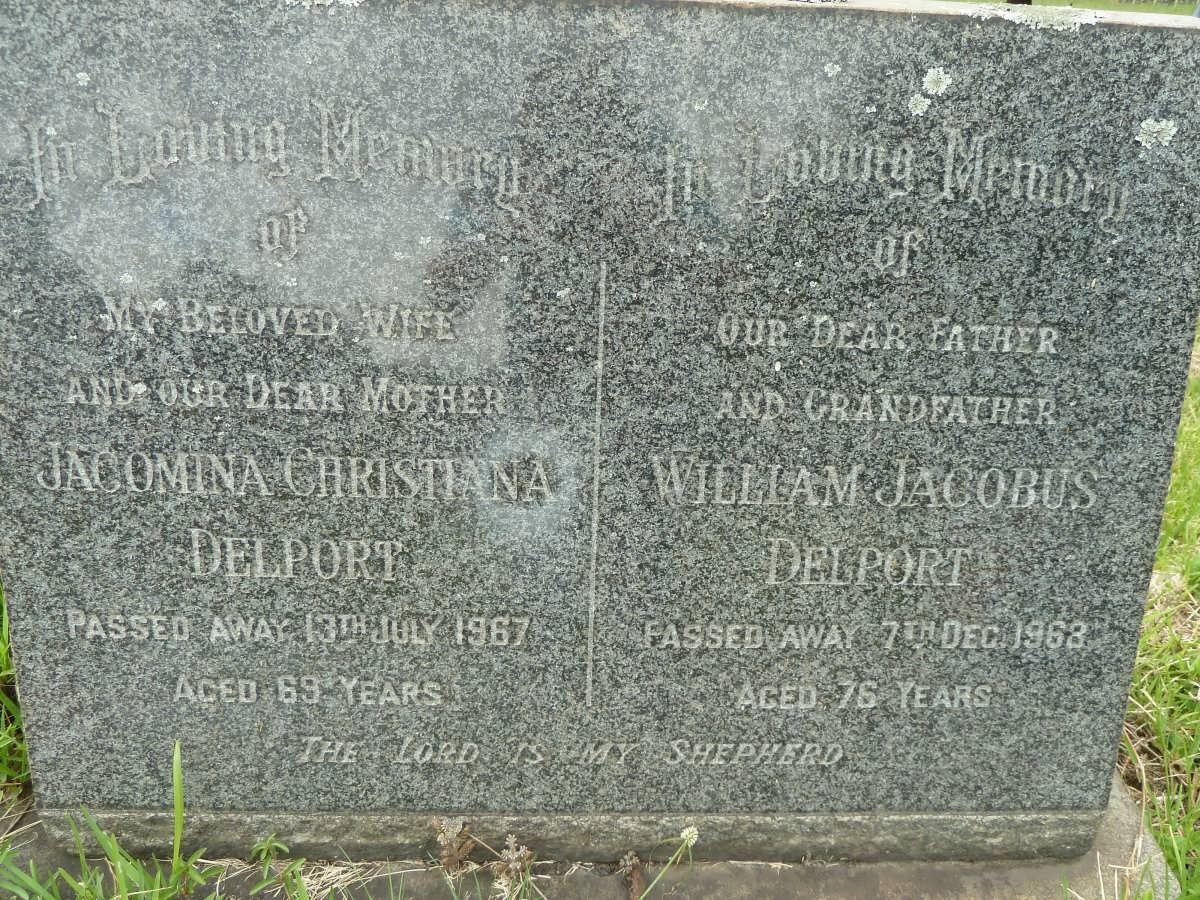 DELPORT William Jacobus 1891-1968 &amp; Jacomina Christina 1898-1967