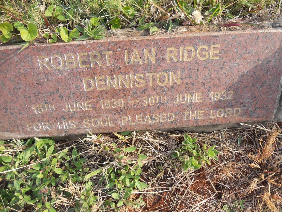 DENNISTON Robert Ian Ridge 1930-1932