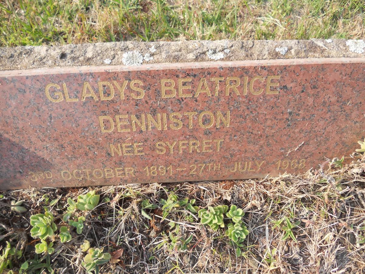 DENNISTON Gladys Beatrice nee SYFRET 1891-1968 