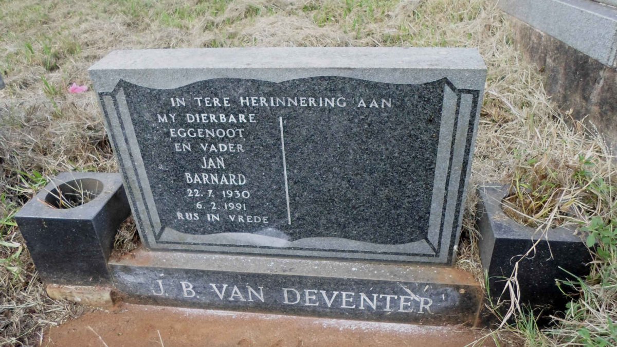 DEVENTER Jan Barnard, van 1930-1991