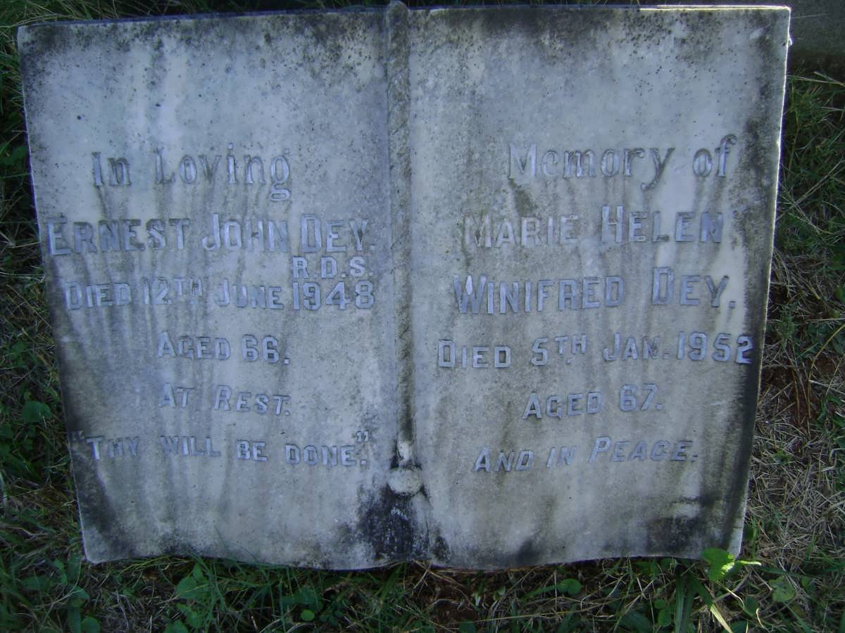 DEY Ernest John -1948 &amp; Marie Helen Winifred -1952