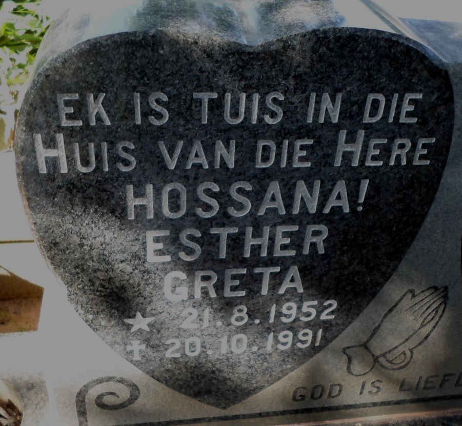 DEVENTER  Esther Greta, van 1952-1991
