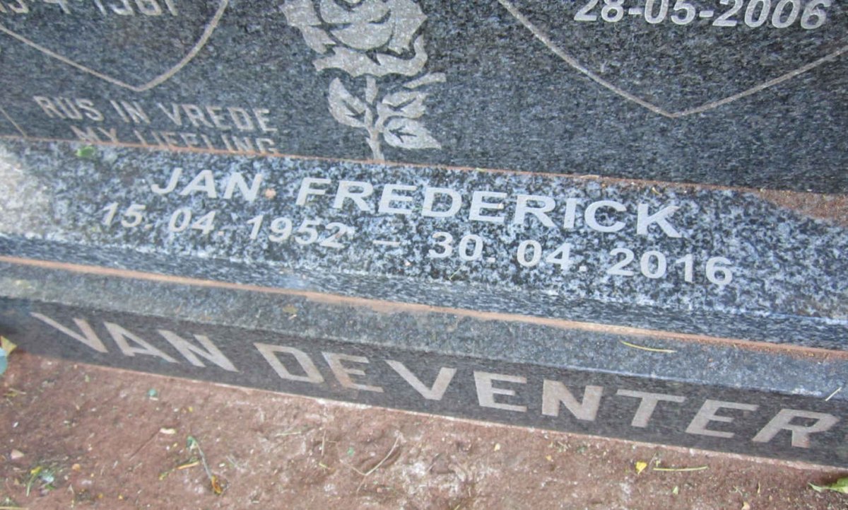 DEVENTER Jan Frederick, van 1952-2016