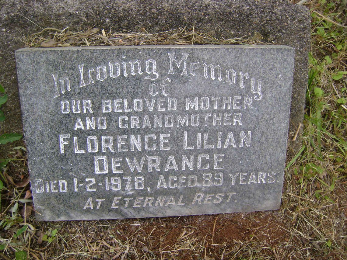 DEWRANCE Arthur Mossop -1946 :: DEWRANCE Arthur Mossop -1949 :: DEWRANCE Florence Lilian -1978