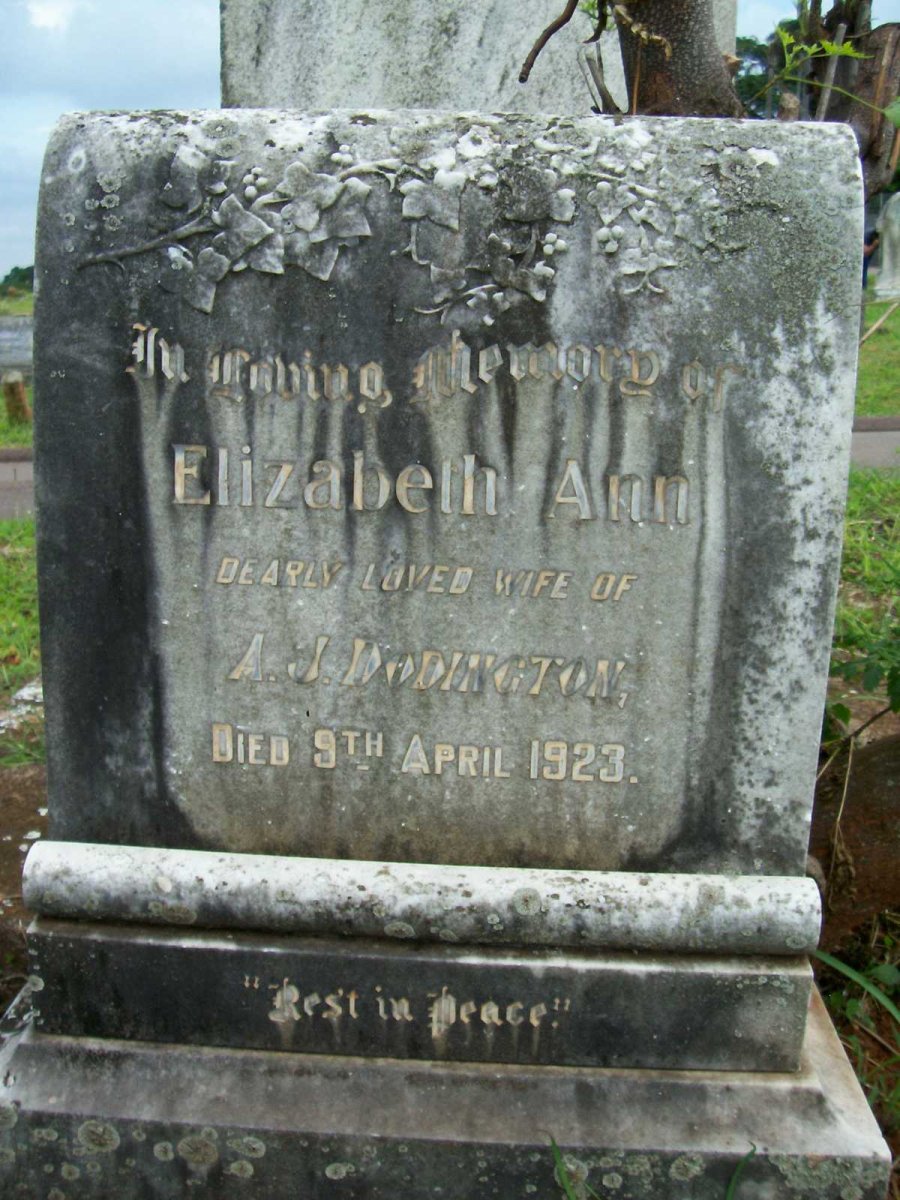 DODINGTON Elizabeth Ann -1923