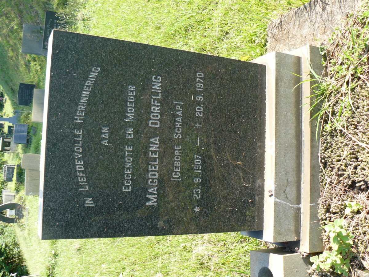 DORFLING Magdelena nee SCHAAP 1907-1970