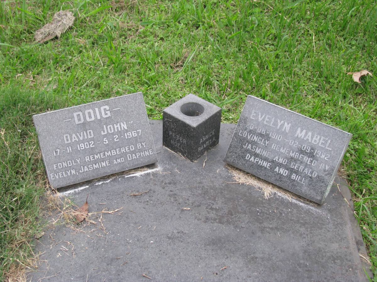 DOIG David John 1902-1967 &amp; Evelyn Mabel 1910-1992